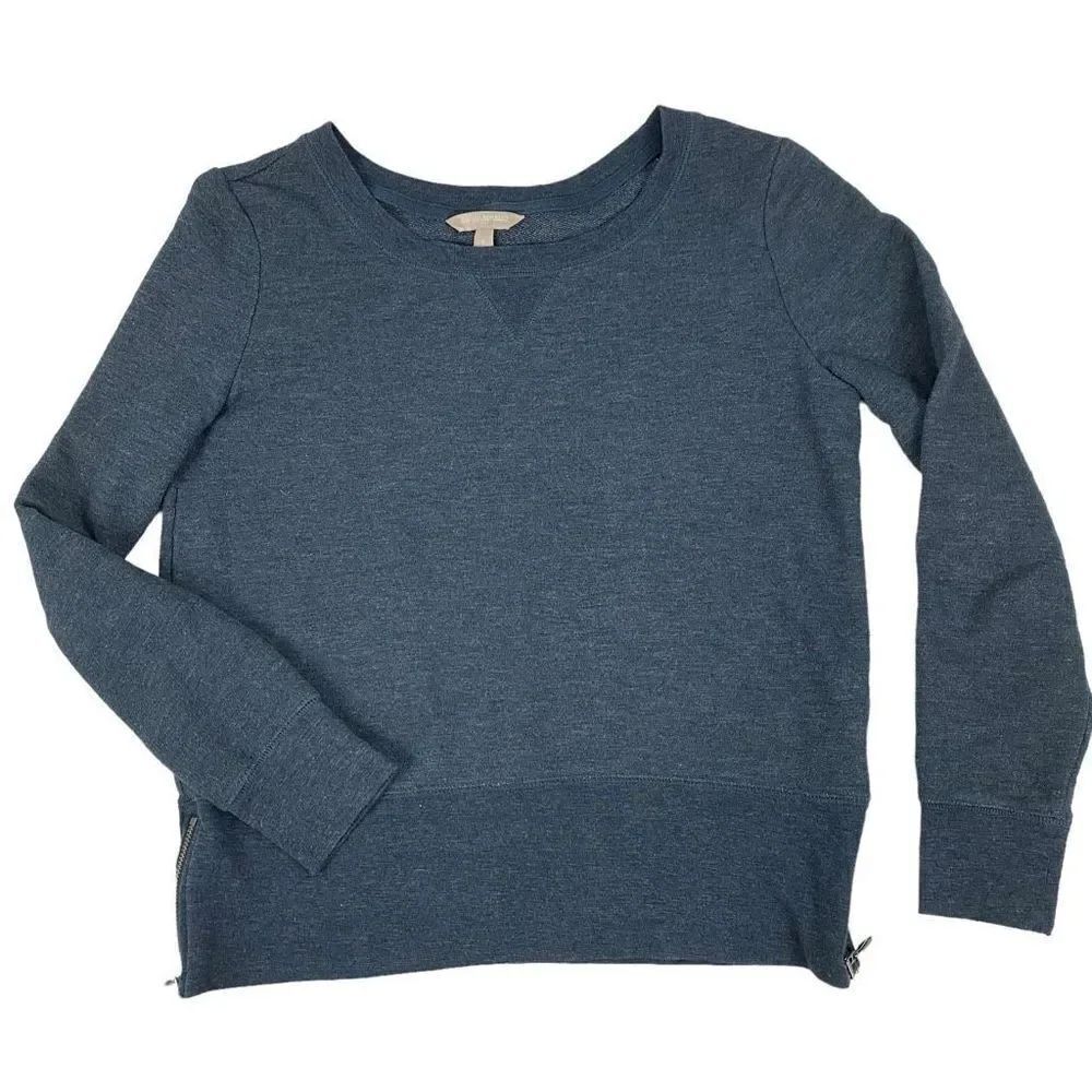Banana Republic Blue Zippered Side Crewneck Sweatshirt size Small